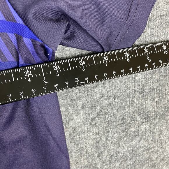 PGA Tour Pro Series Polo Mens XXL Purple Blue Striped Athletic Fit Golf Shirt - Picture 5 of 7